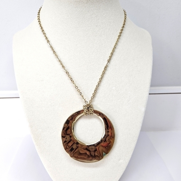 Chico's Gold-Tone Large Medallion Chain Statement Necklace - Picture 2 of 6